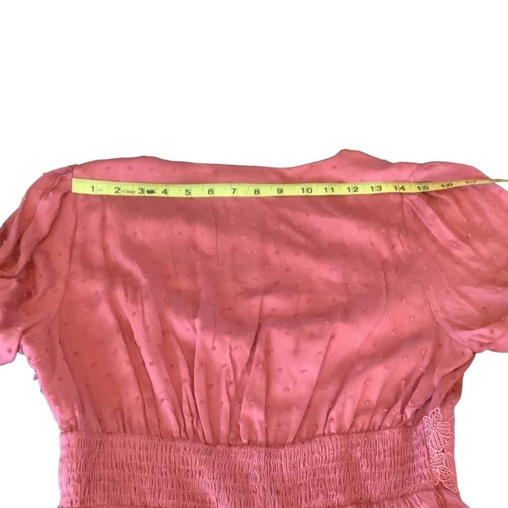 Lulus Charming Approach Dusty Rose Swiss Dot Mini Dress Size M Boho Romantic - Picture 9 of 11